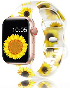 Силиконовый ремешок с принтом для Apple Watch Band Sunflower 38mm 40mm 41mm